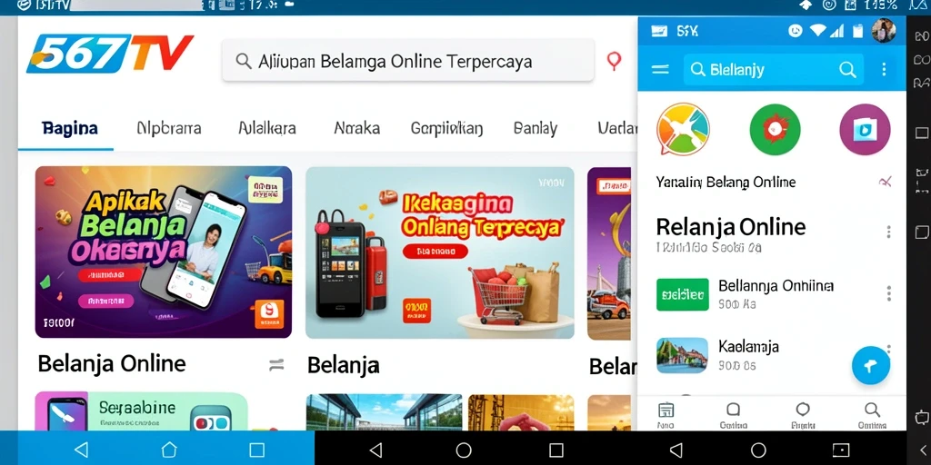 Antarmuka aplikasi 567TV yang user-friendly untuk Belanja Online.