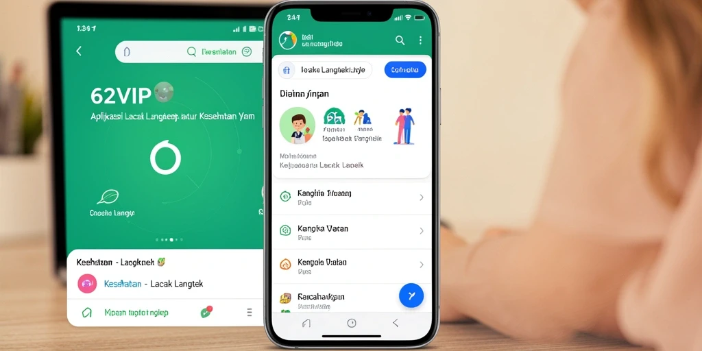 Antarmuka pengguna 62VIP yang menampilkan fitur pelacakan langkah.