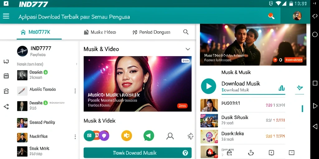 Tampilan antarmuka <strong>IND777</strong> yang sederhana dan mudah digunakan untuk Download Musik.