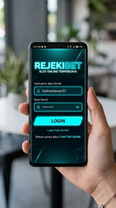 Tampilan halaman login rejekibet